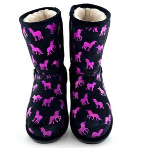EMU Australia Girls Boots Sz K3 Rainbow Unicorn Brumby Mid-calf Serpa Lining